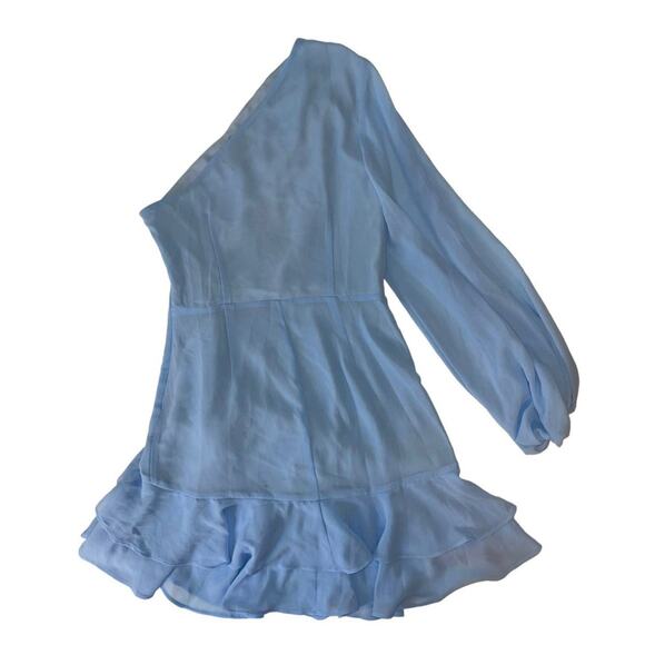 NEW BNWT Revolve Michael Costello Sunny One Shoulder Blue Mini Dress XXSmall - Picture 6 of 12